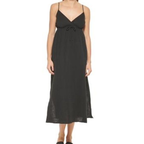 Dkny V-Neck Front-Tie Maxi Dress Cover-up Black - Picture 1 of 10